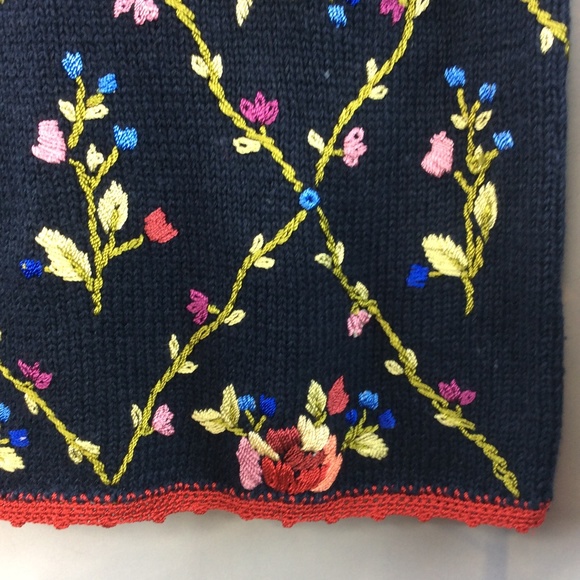 All Points Women's Floral Embroidered Sweater - Black - Picture 7 of 7